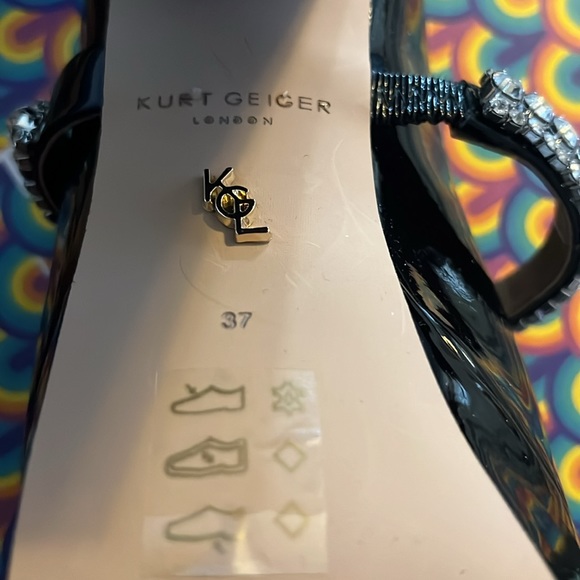 Kurt Geiger London Duke Platorm Peep Toe Black Shoes size 37 (size 7) - Picture 5 of 8